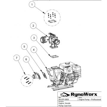 Honda Engine, Cast Iron Pump Parts