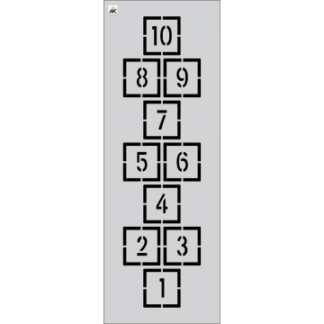 90" x 24" Hopscotch Pattern Stencil