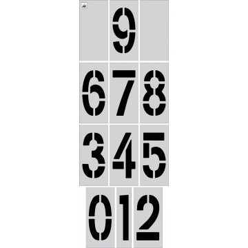 36" x 12" Number Stencil Kits