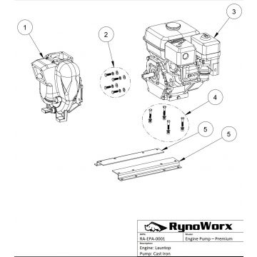 Launtop Engine, Cast Iron Pump Base Parts