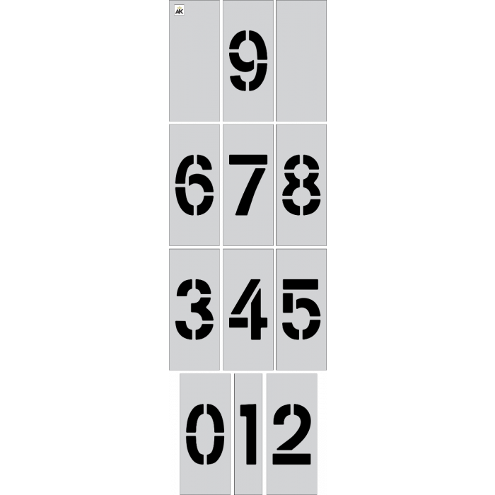Complete 5inch Number Kit Stencil Reusable Asphalt Kingdom