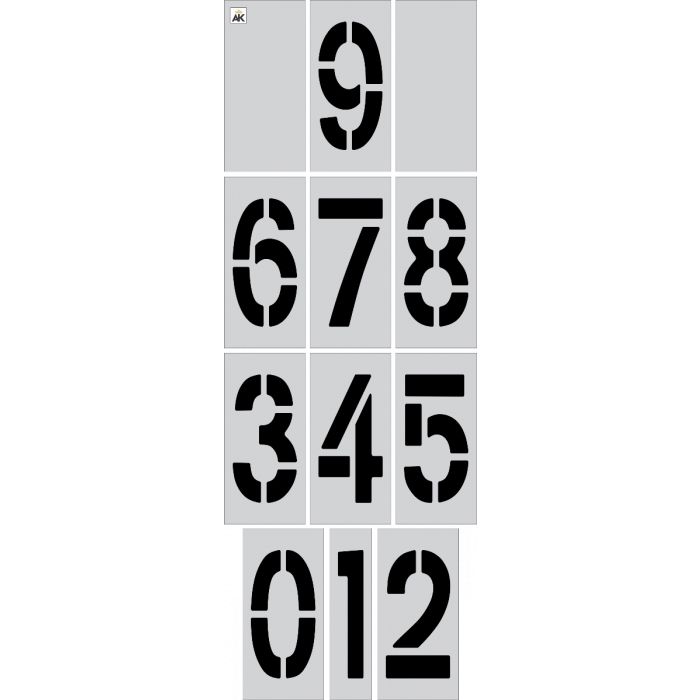 18-inch x 12-inch Number Kit Stencil