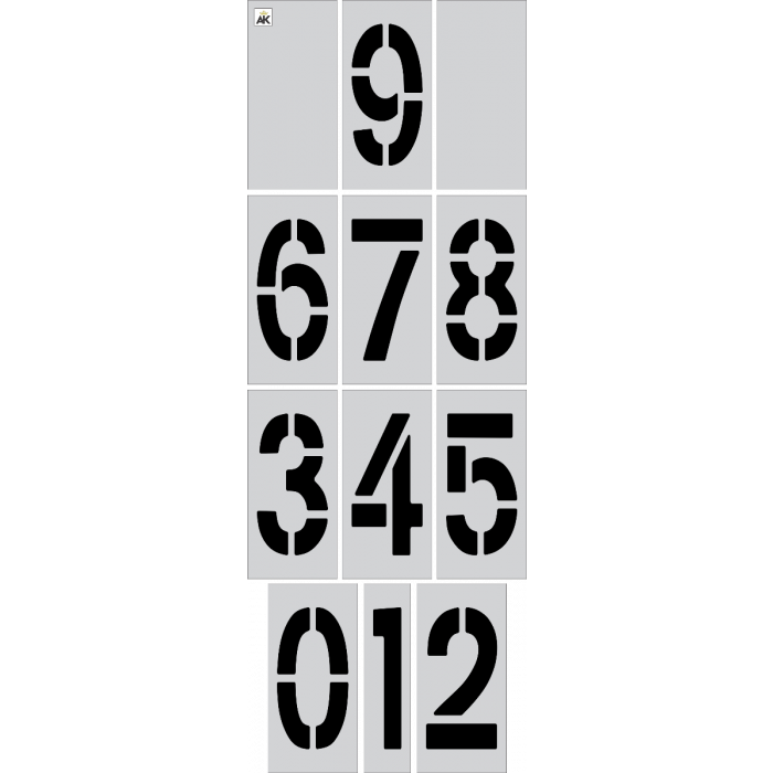 Number Stencils Kit for Pavement in Parking Lots