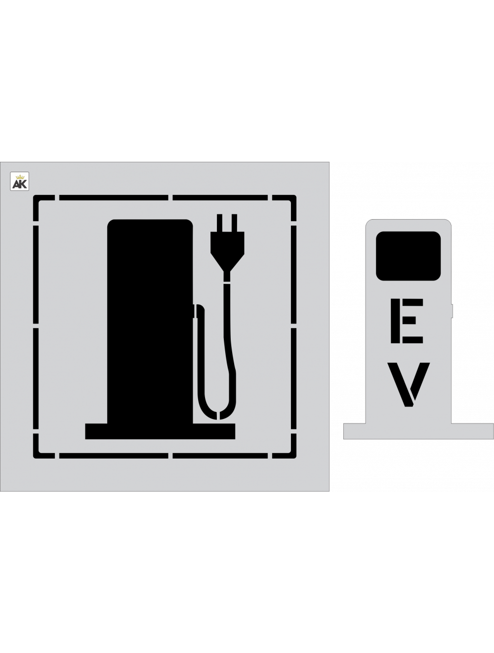 36" EV Electric Charging Station Stencil
